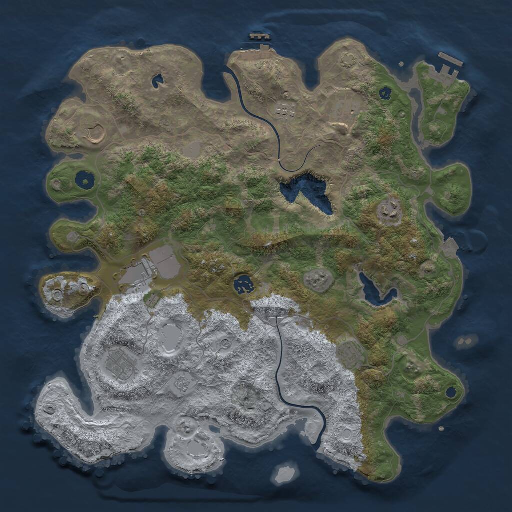 Rust Map: Procedural Map, Size: 4000, Seed: 1335267648, 14 Monuments