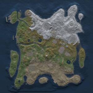 Thumbnail Rust Map: Procedural Map, Size: 3500, Seed: 936054715, 14 Monuments