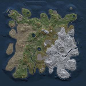 Thumbnail Rust Map: Procedural Map, Size: 3500, Seed: 1233475217, 13 Monuments