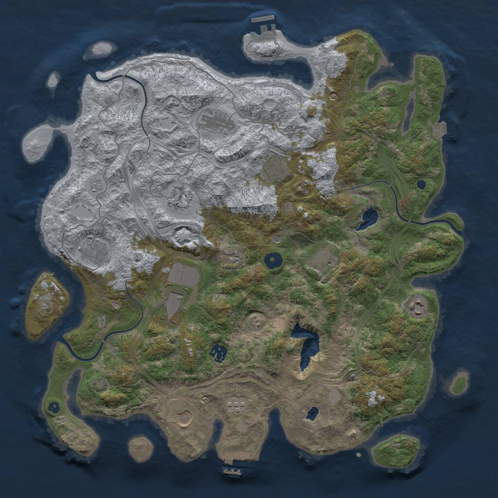Rust Map: Procedural Map, Size: 4333, Seed: 10042025, 16 Monuments