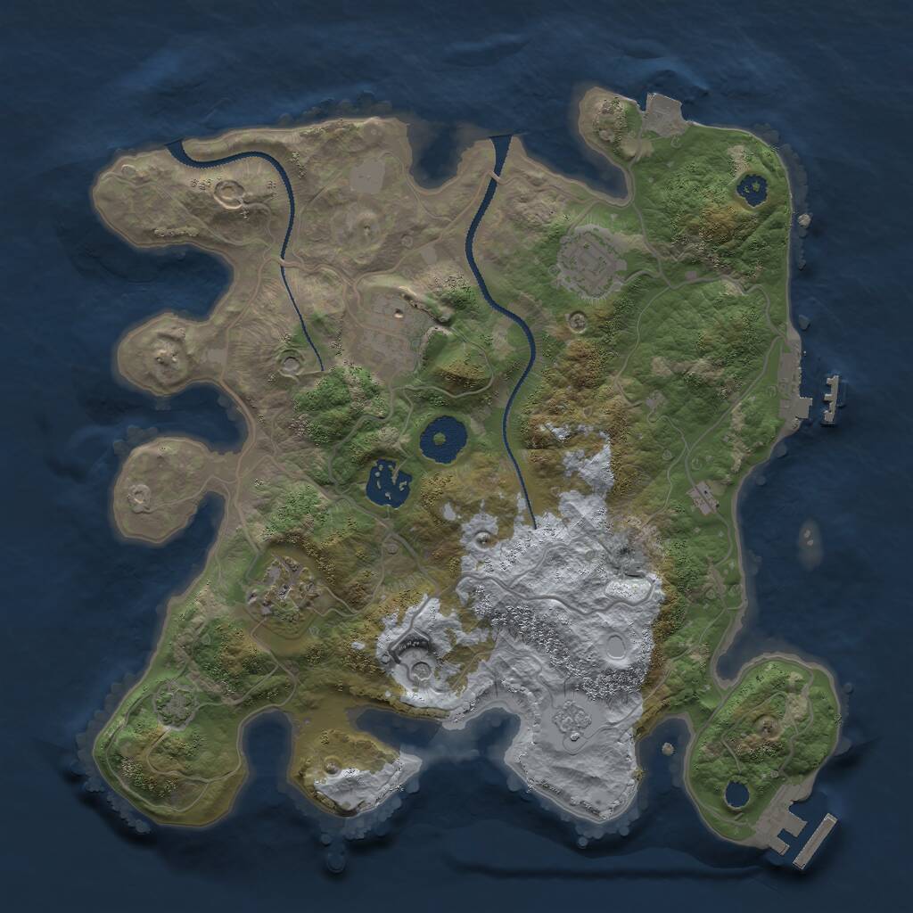 Rust Map: Procedural Map, Size: 3000, Seed: 661142384, 10 Monuments