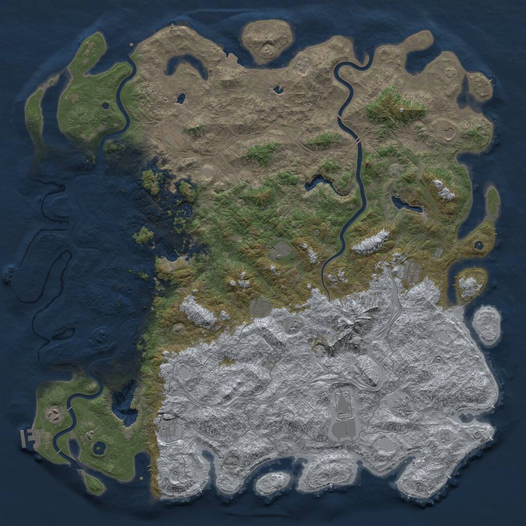 Rust Map: Procedural Map, Size: 6000, Seed: 15858132, 17 Monuments
