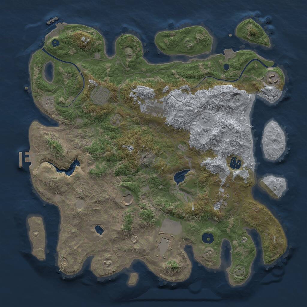Rust Map: Procedural Map, Size: 4000, Seed: 1798647146, 14 Monuments