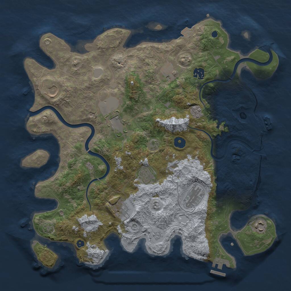 Rust Map: Procedural Map, Size: 3800, Seed: 300241970, 15 Monuments