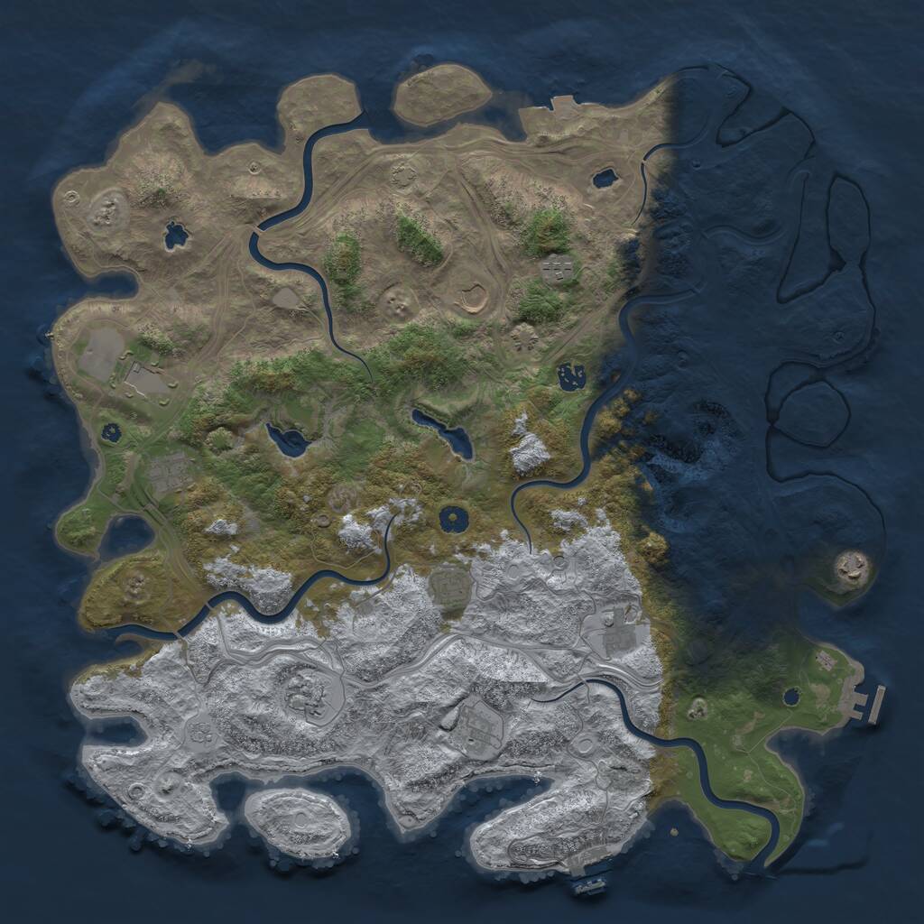 Rust Map: Procedural Map, Size: 4800, Seed: 110631928, 16 Monuments