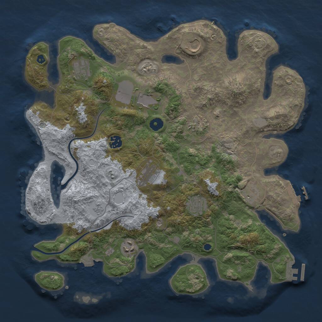 Rust Map: Procedural Map, Size: 3750, Seed: 804709530, 15 Monuments