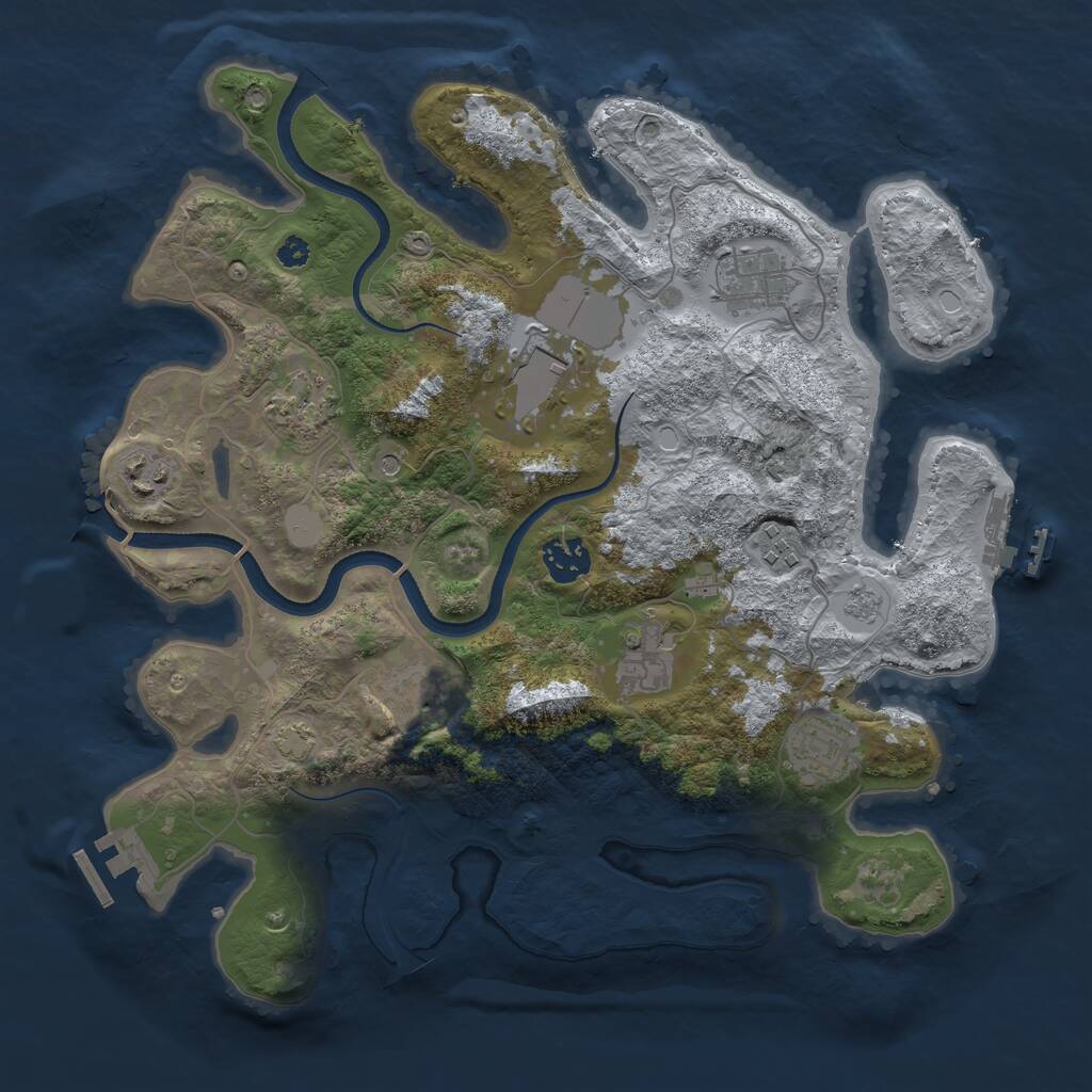 Rust Map: Procedural Map, Size: 3500, Seed: 942179251, 15 Monuments