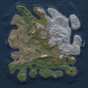 Thumbnail Rust Map: Procedural Map, Size: 3500, Seed: 942179251, 13 Monuments