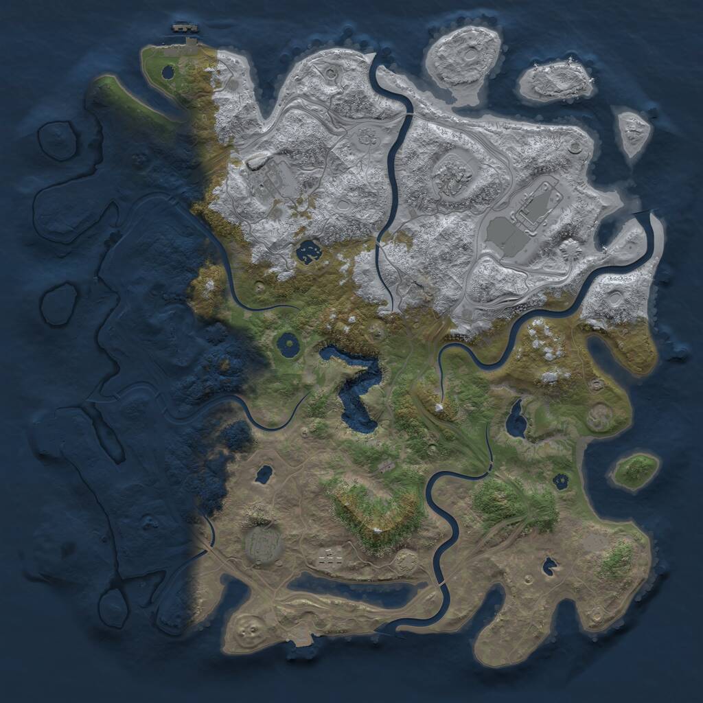 Rust Map: Procedural Map, Size: 4500, Seed: 1111222233, 12 Monuments