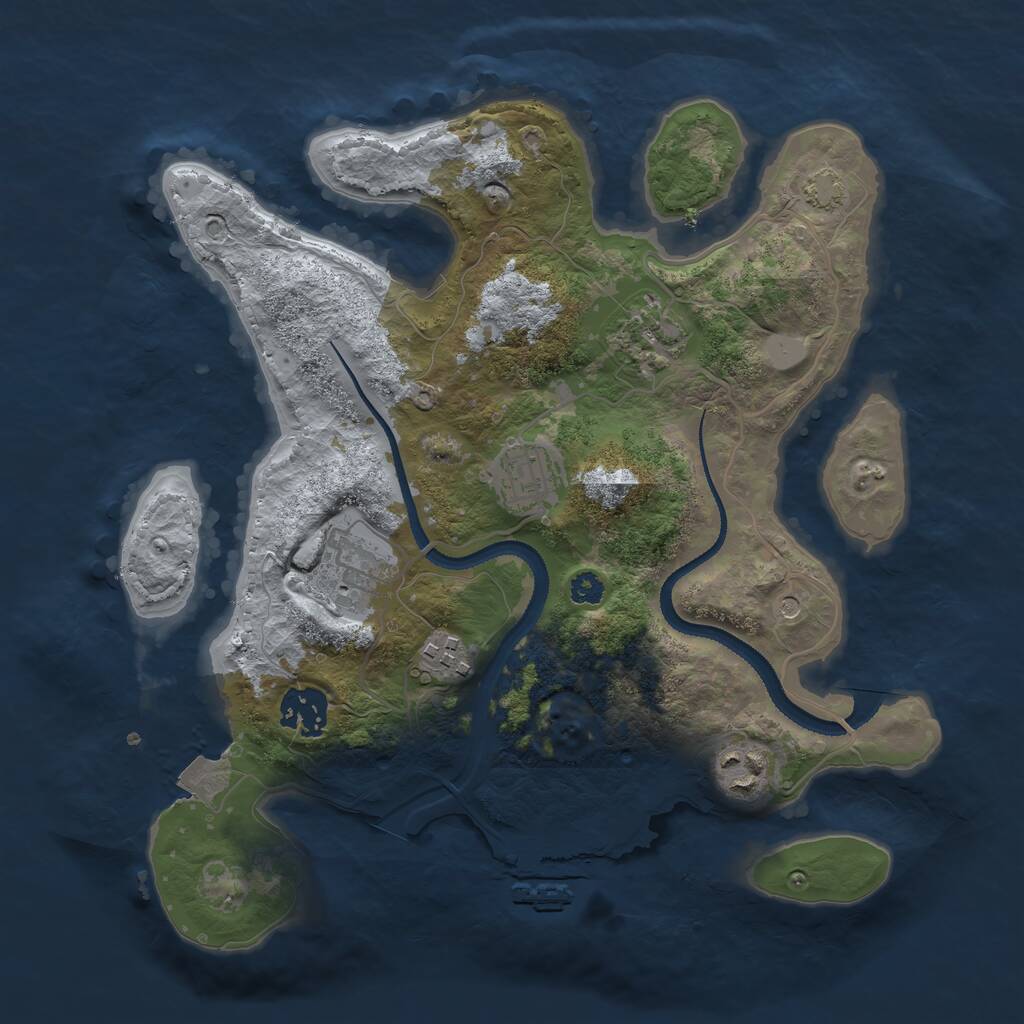 Rust Map: Procedural Map, Size: 3100, Seed: 50005, 10 Monuments