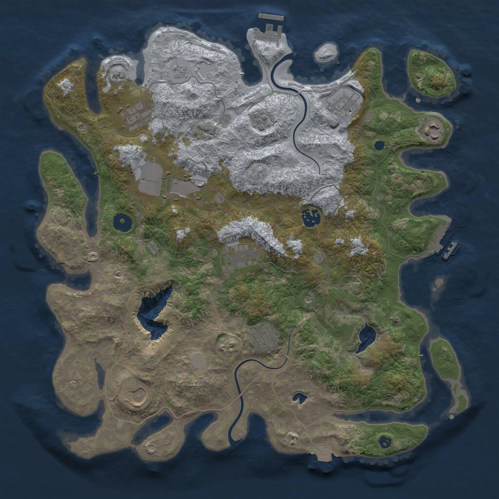 Rust Map: Procedural Map, Size: 4000, Seed: 1307385327, 15 Monuments