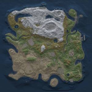 Thumbnail Rust Map: Procedural Map, Size: 3500, Seed: 1892605879, 15 Monuments
