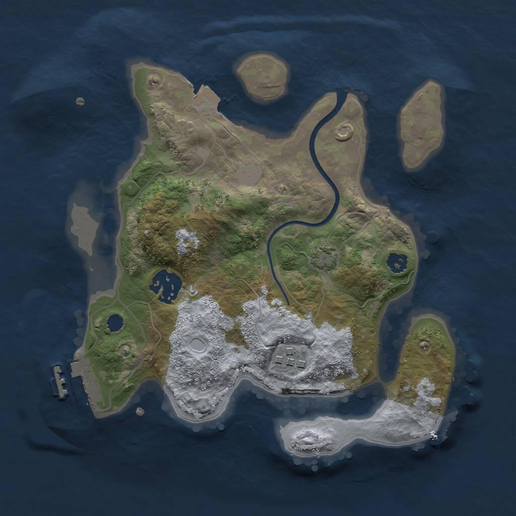 Rust Map: Procedural Map, Size: 2500, Seed: 559068603, 5 Monuments