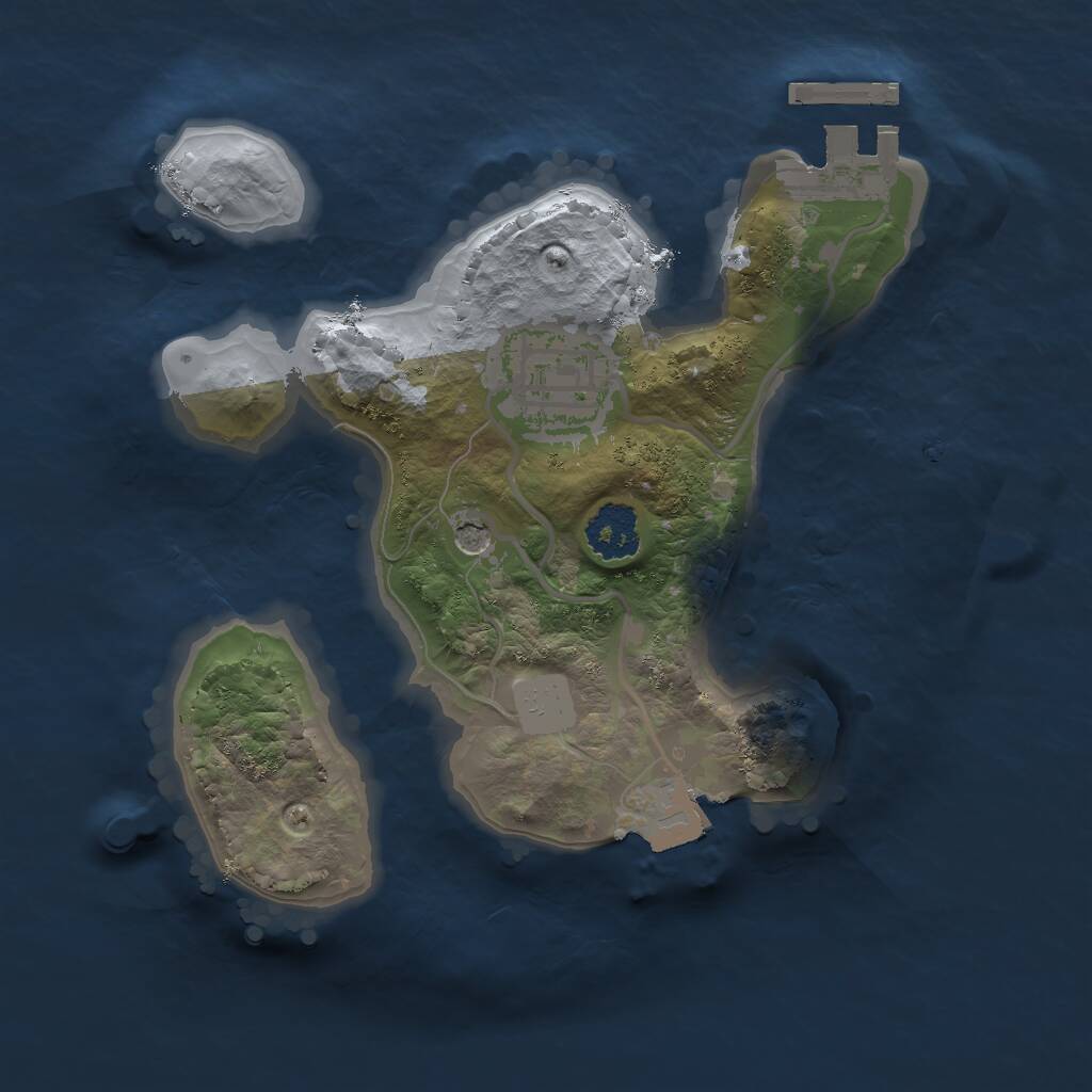 Rust Map: Procedural Map, Size: 2000, Seed: 742377079, 4 Monuments