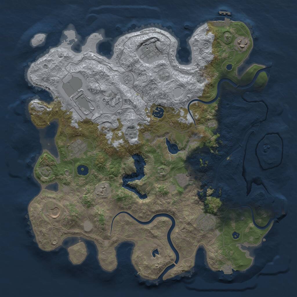 Rust Map: Procedural Map, Size: 4000, Seed: 1424467392, 16 Monuments
