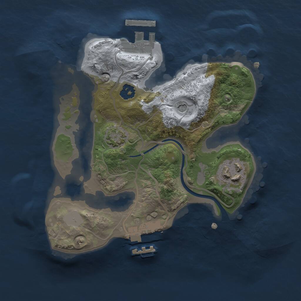 Rust Map: Procedural Map, Size: 2000, Seed: 1418694865, 6 Monuments