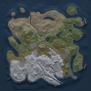 Thumbnail Rust Map: Procedural Map, Size: 3500, Seed: 524559971, 14 Monuments
