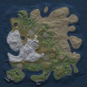 Thumbnail Rust Map: Procedural Map, Size: 3500, Seed: 646059958, 13 Monuments