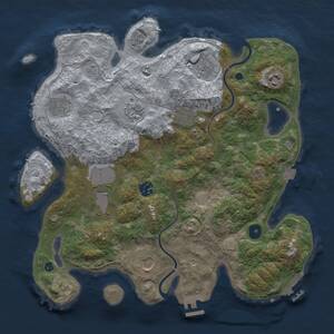 Thumbnail Rust Map: Procedural Map, Size: 3600, Seed: 10042025, 15 Monuments
