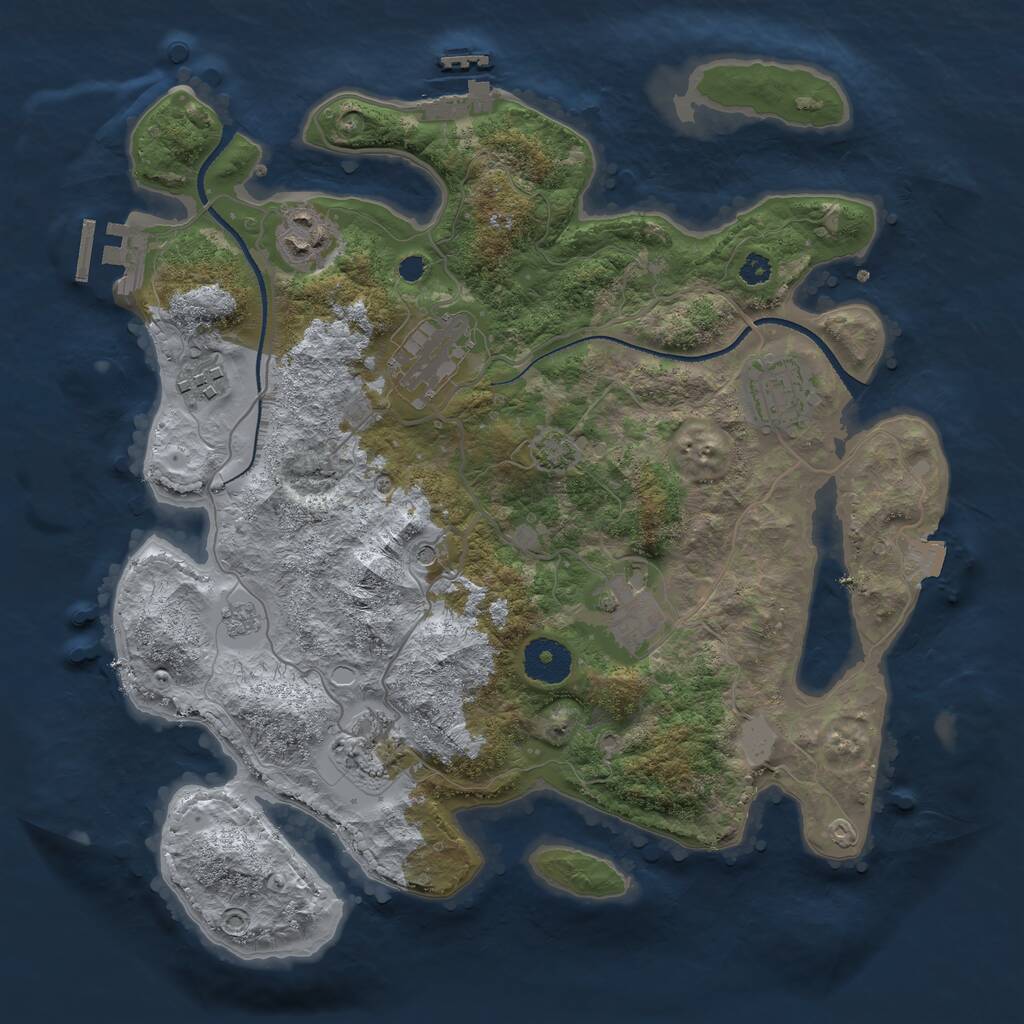 Rust Map: Procedural Map, Size: 3300, Seed: 162445622, 12 Monuments