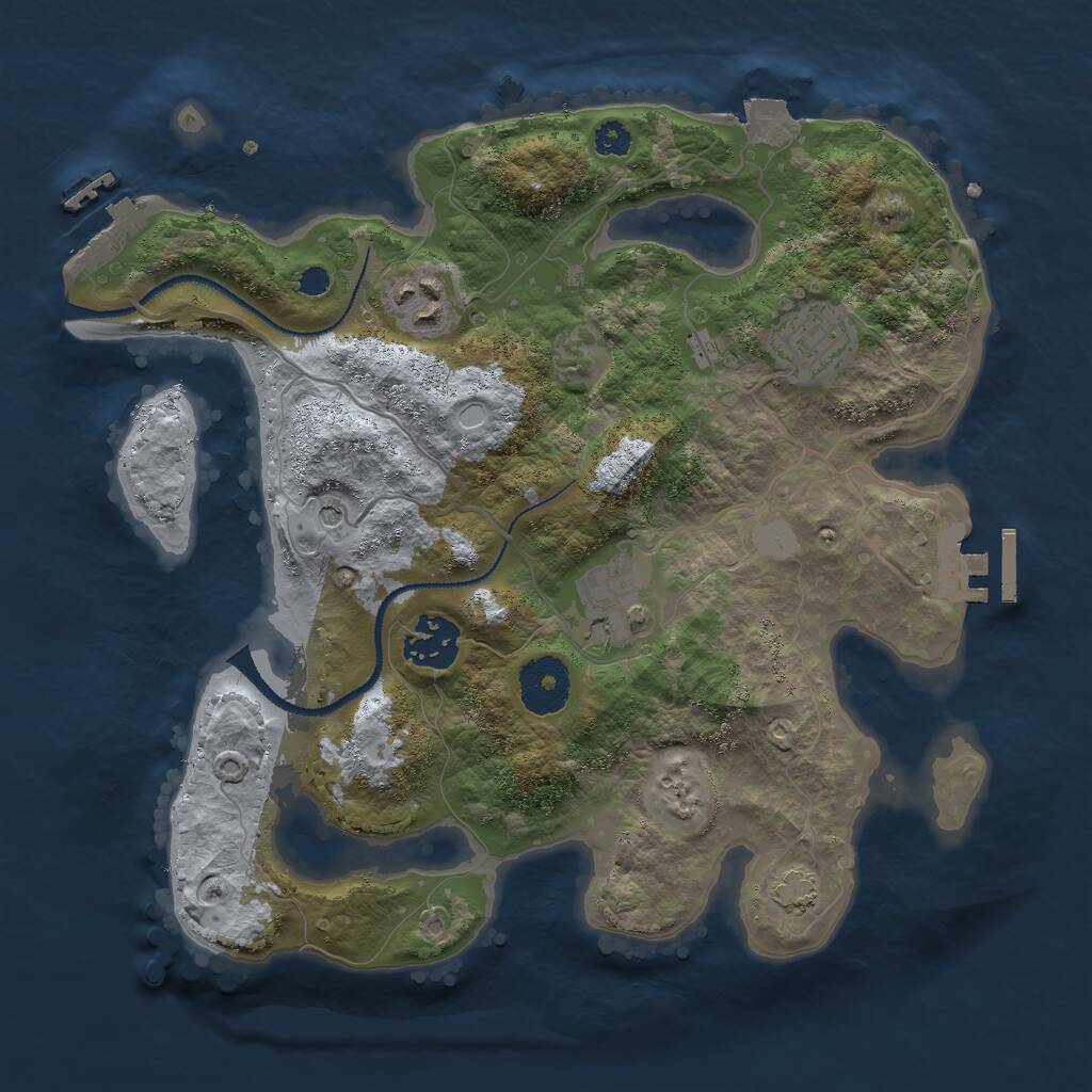 Rust Map: Procedural Map, Size: 3000, Seed: 139945763, 9 Monuments
