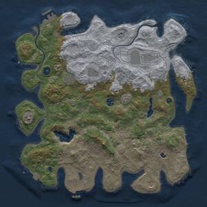 Thumbnail Rust Map: Procedural Map, Size: 4000, Seed: 721625369, 13 Monuments