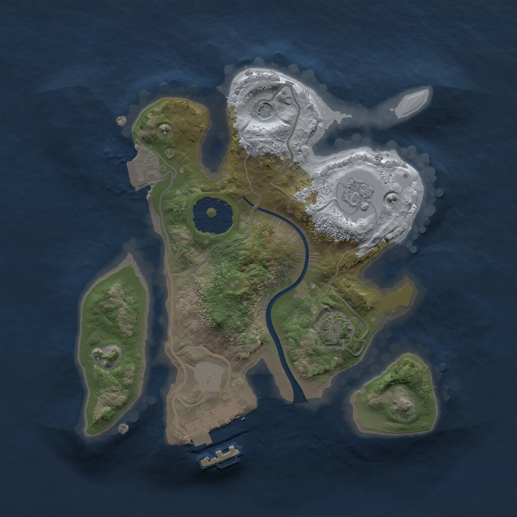 Rust Map: Procedural Map, Size: 2002, Seed: 870908368, 5 Monuments