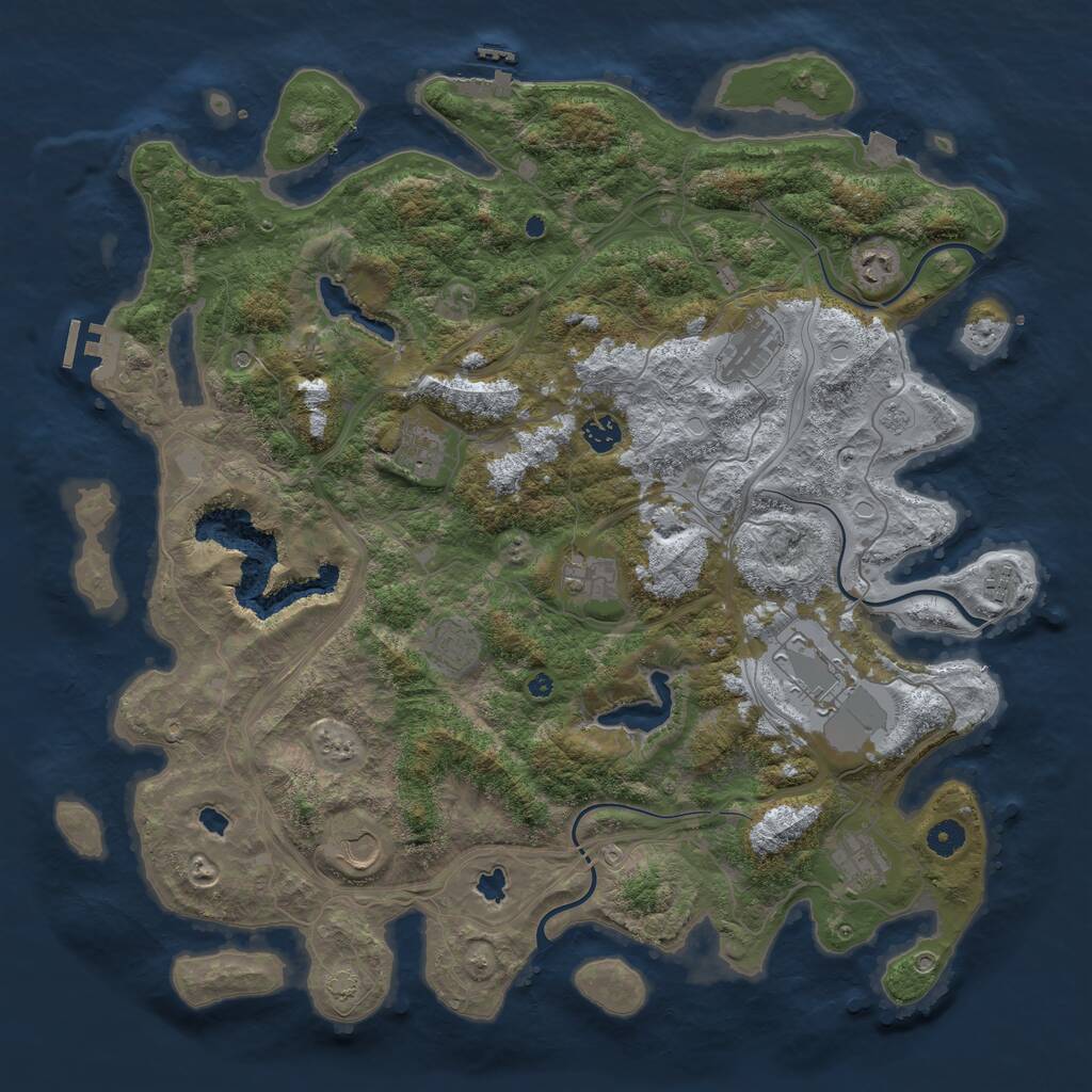 Rust Map: Procedural Map, Size: 4500, Seed: 29745, 16 Monuments