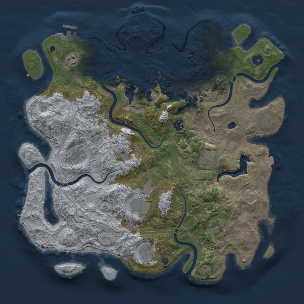 Rust Map: Procedural Map, Size: 4250, Seed: 1132859043, 15 Monuments