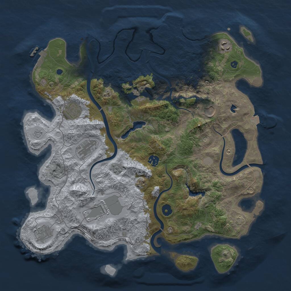 Rust Map: Procedural Map, Size: 4000, Seed: 928125210, 15 Monuments