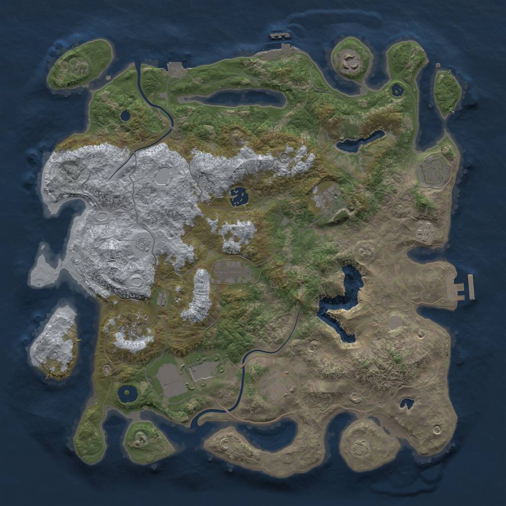 Rust Map: Procedural Map, Size: 4000, Seed: 54163937, 15 Monuments