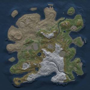 Thumbnail Rust Map: Procedural Map, Size: 3500, Seed: 99782227, 14 Monuments