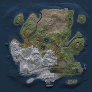 Thumbnail Rust Map: Procedural Map, Size: 3000, Seed: 627757075, 10 Monuments