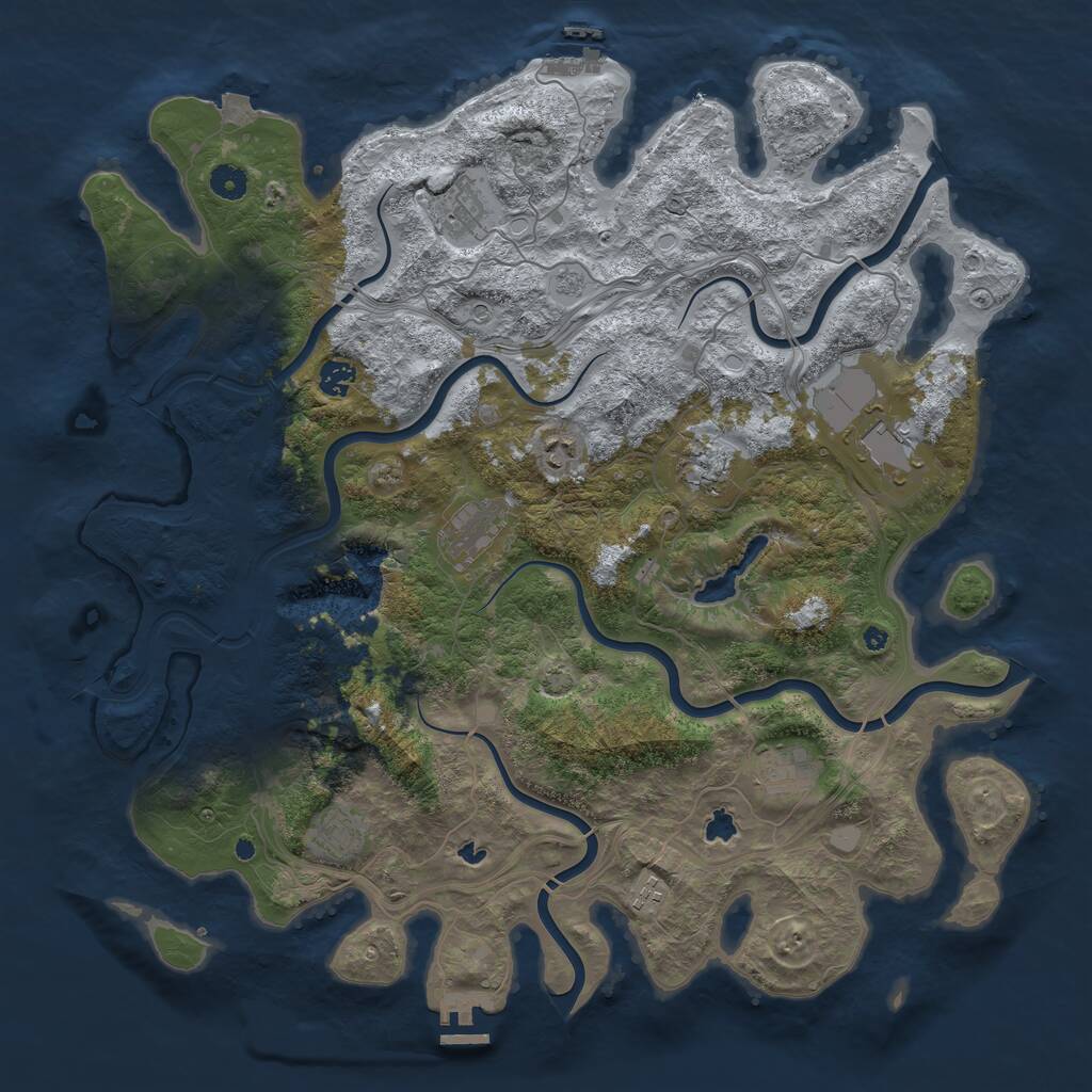 Rust Map: Procedural Map, Size: 4500, Seed: 321231, 15 Monuments