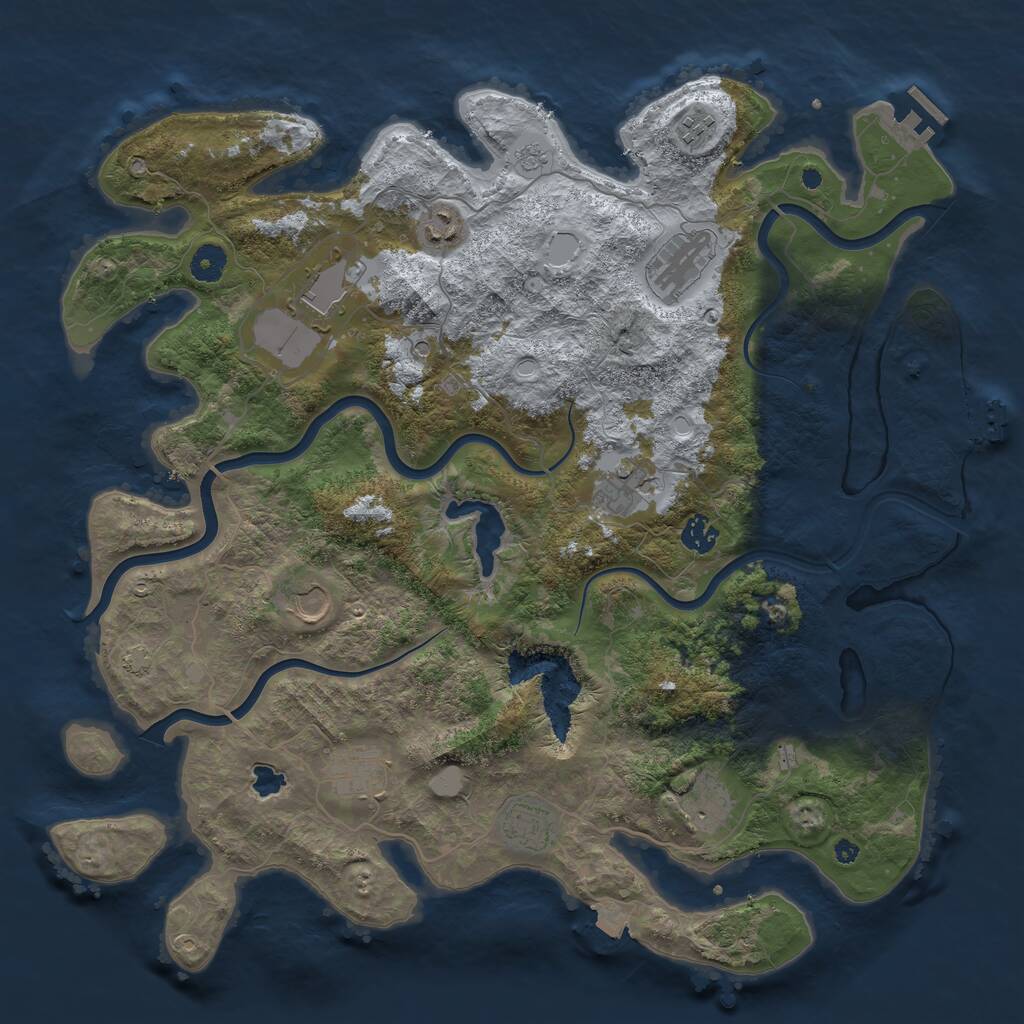 Rust Map: Procedural Map, Size: 4200, Seed: 99936747, 16 Monuments