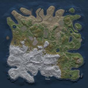 Thumbnail Rust Map: Procedural Map, Size: 3800, Seed: 410353805, 15 Monuments