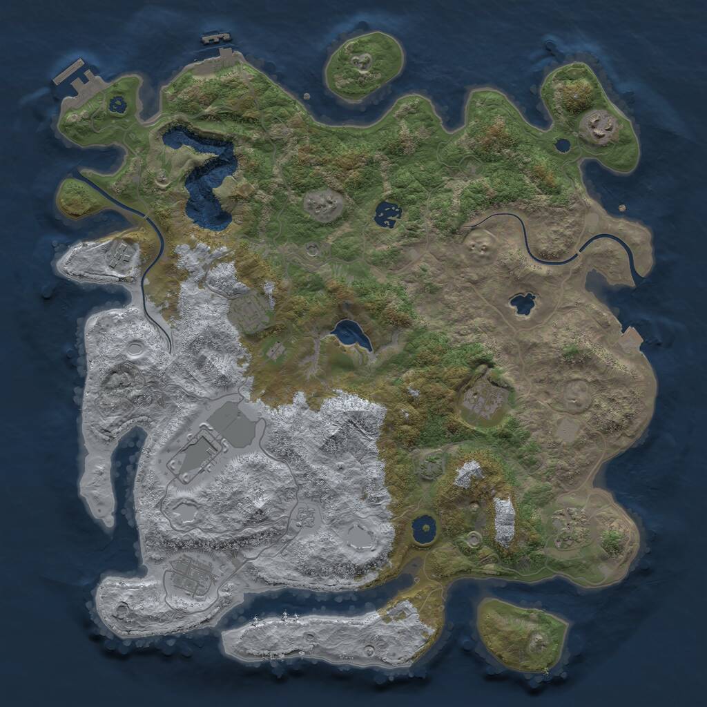 Rust Map: Procedural Map, Size: 4000, Seed: 986557508, 14 Monuments