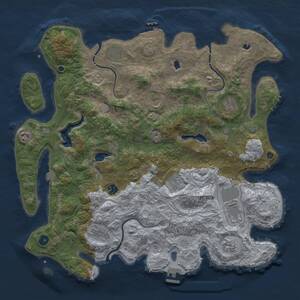 Thumbnail Rust Map: Procedural Map, Size: 4500, Seed: 1905030211, 16 Monuments