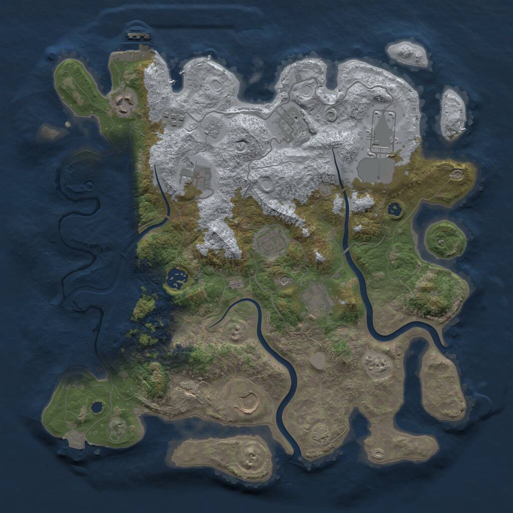 Rust Map: Procedural Map, Size: 3700, Seed: 998146, 14 Monuments