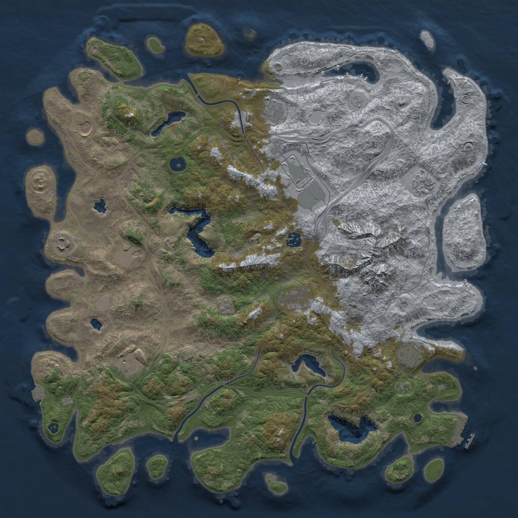 Rust Map: Procedural Map, Size: 5000, Seed: 210219930, 16 Monuments