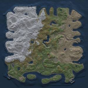 Thumbnail Rust Map: Procedural Map, Size: 4500, Seed: 1221305677, 15 Monuments