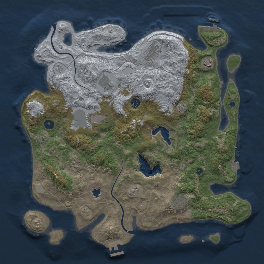 Rust Map: Procedural Map, Size: 4000, Seed: 1684890, 14 Monuments