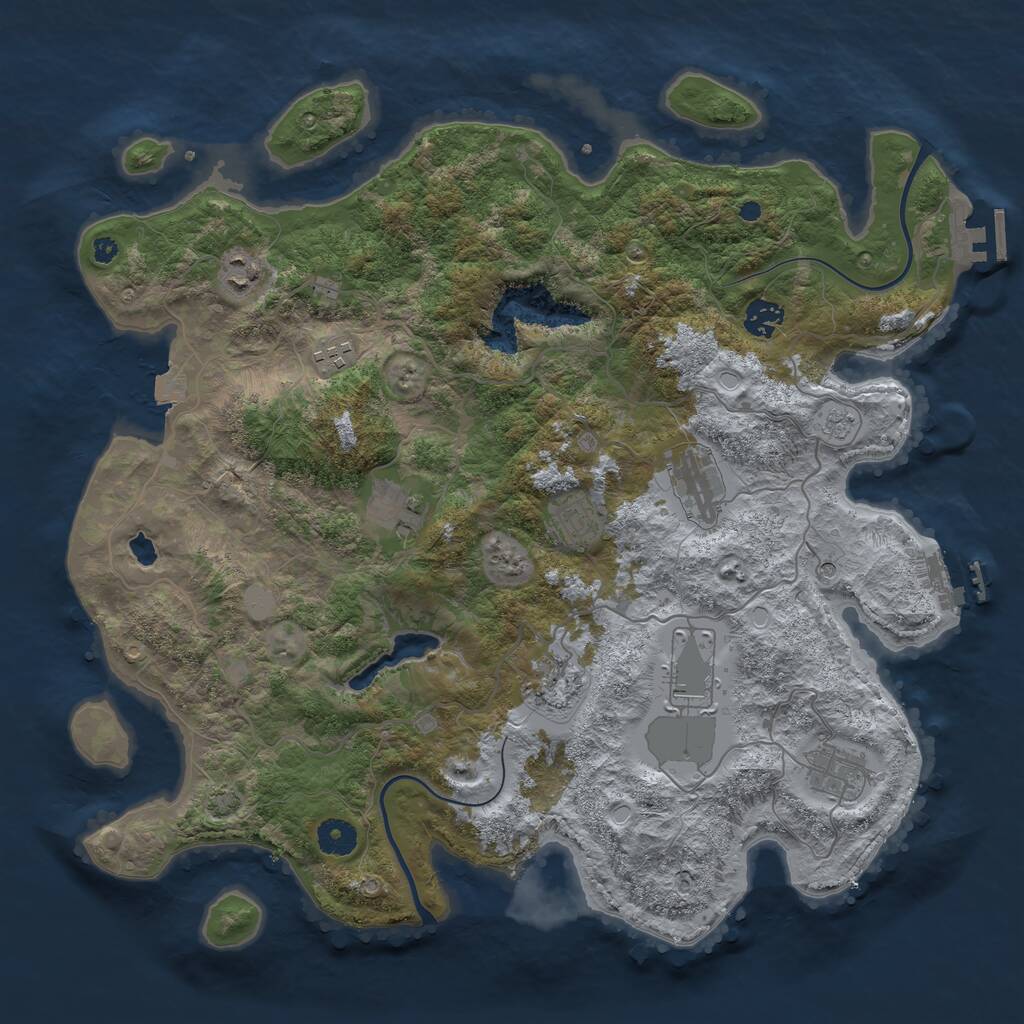 Rust Map: Procedural Map, Size: 4000, Seed: 2130730527, 15 Monuments