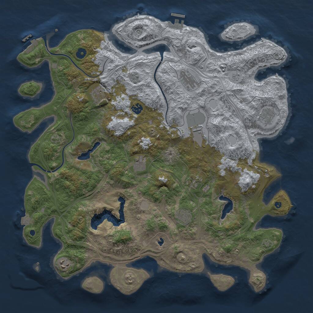 Rust Map: Procedural Map, Size: 4500, Seed: 795775404, 16 Monuments