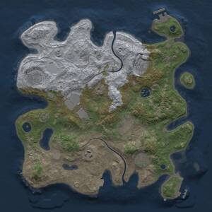 Thumbnail Rust Map: Procedural Map, Size: 3500, Seed: 489187685, 13 Monuments