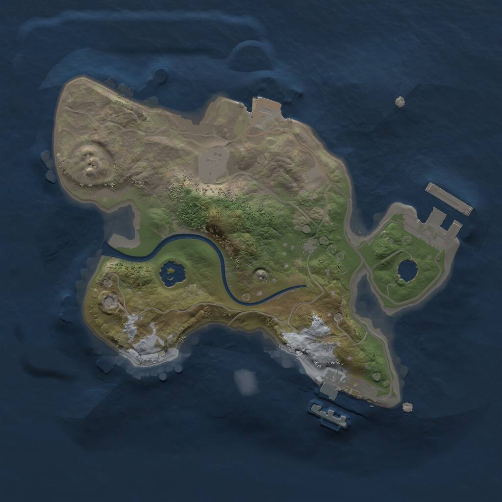 Rust Map: Procedural Map, Size: 2000, Seed: 759136046, 3 Monuments