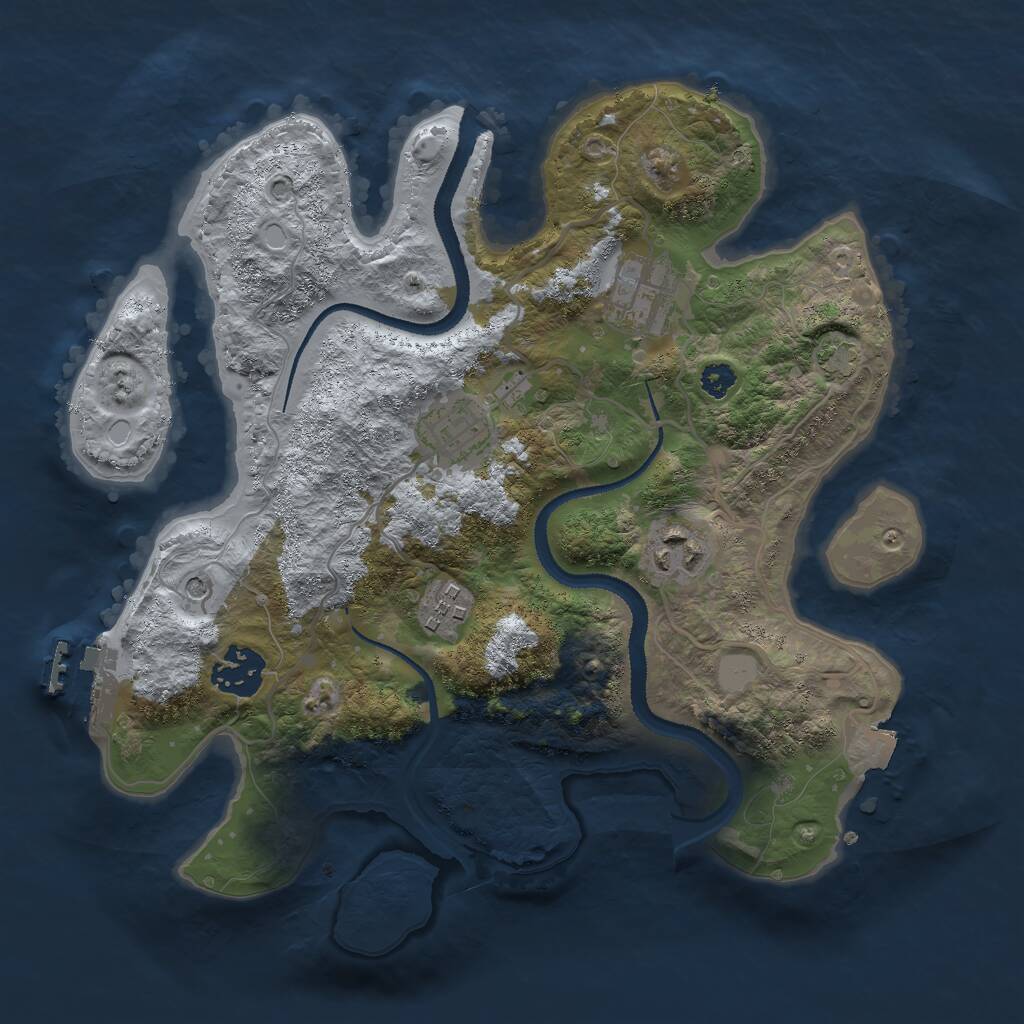 Rust Map: Procedural Map, Size: 3000, Seed: 1384162047, 9 Monuments