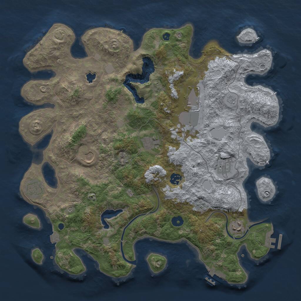 Rust Map: Procedural Map, Size: 4000, Seed: 984195, 14 Monuments