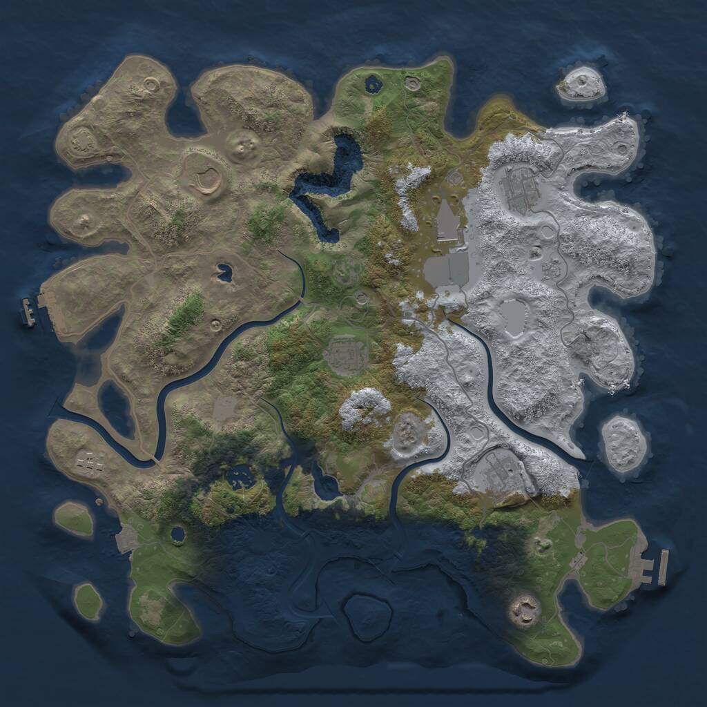 Rust Map: Procedural Map, Size: 4000, Seed: 984195, 14 Monuments