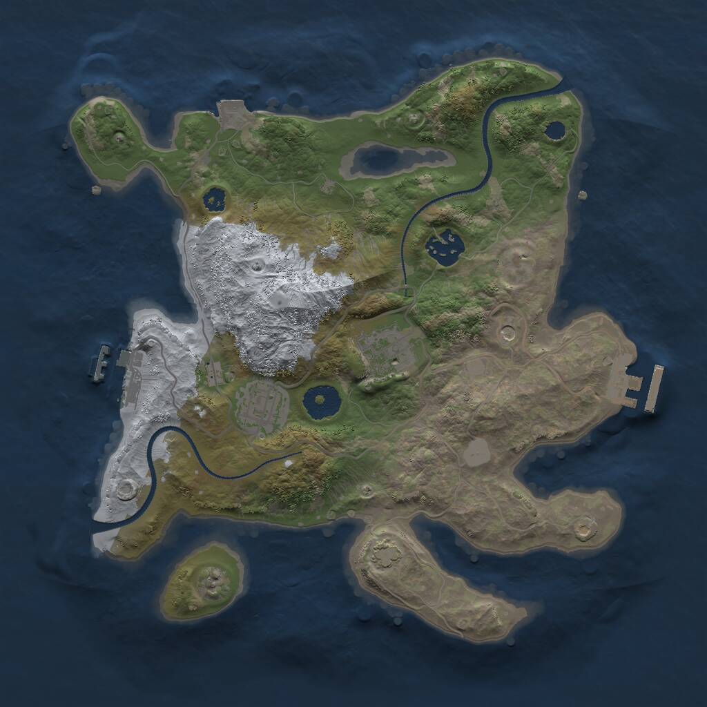 Rust Map: Procedural Map, Size: 3000, Seed: 1516339406, 8 Monuments